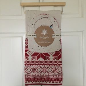 NEW Baby Blanket & Bib Set Cotton Holiday Theme Red | Handcrafted Made in India